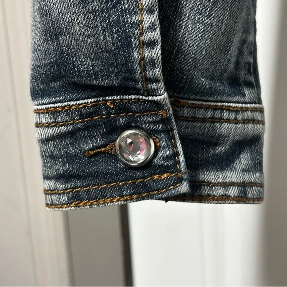 Y2K Earl Jeans Blue Denim Jacket with Rhinestone Buttons - Picture 9 of 12